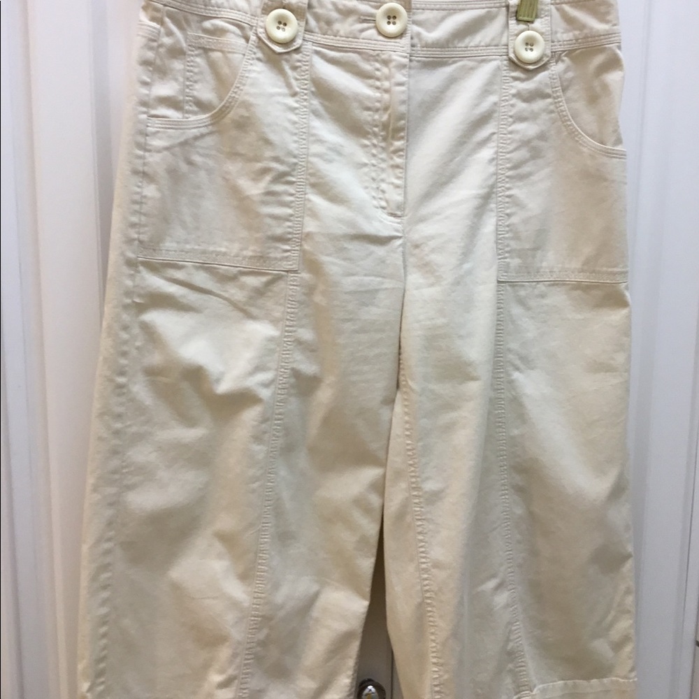 Wide leg pants size 12 Cream color Talbots